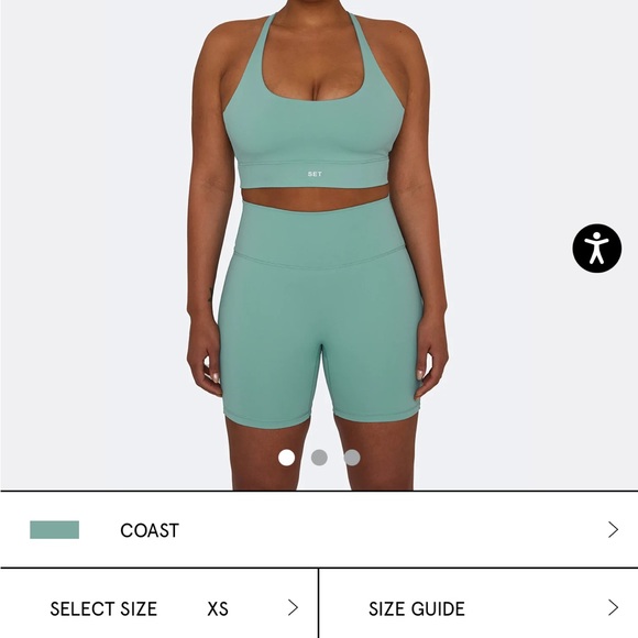 Set Active Scoop Y Bra and Leggings in Coast - Picture 2 of 4